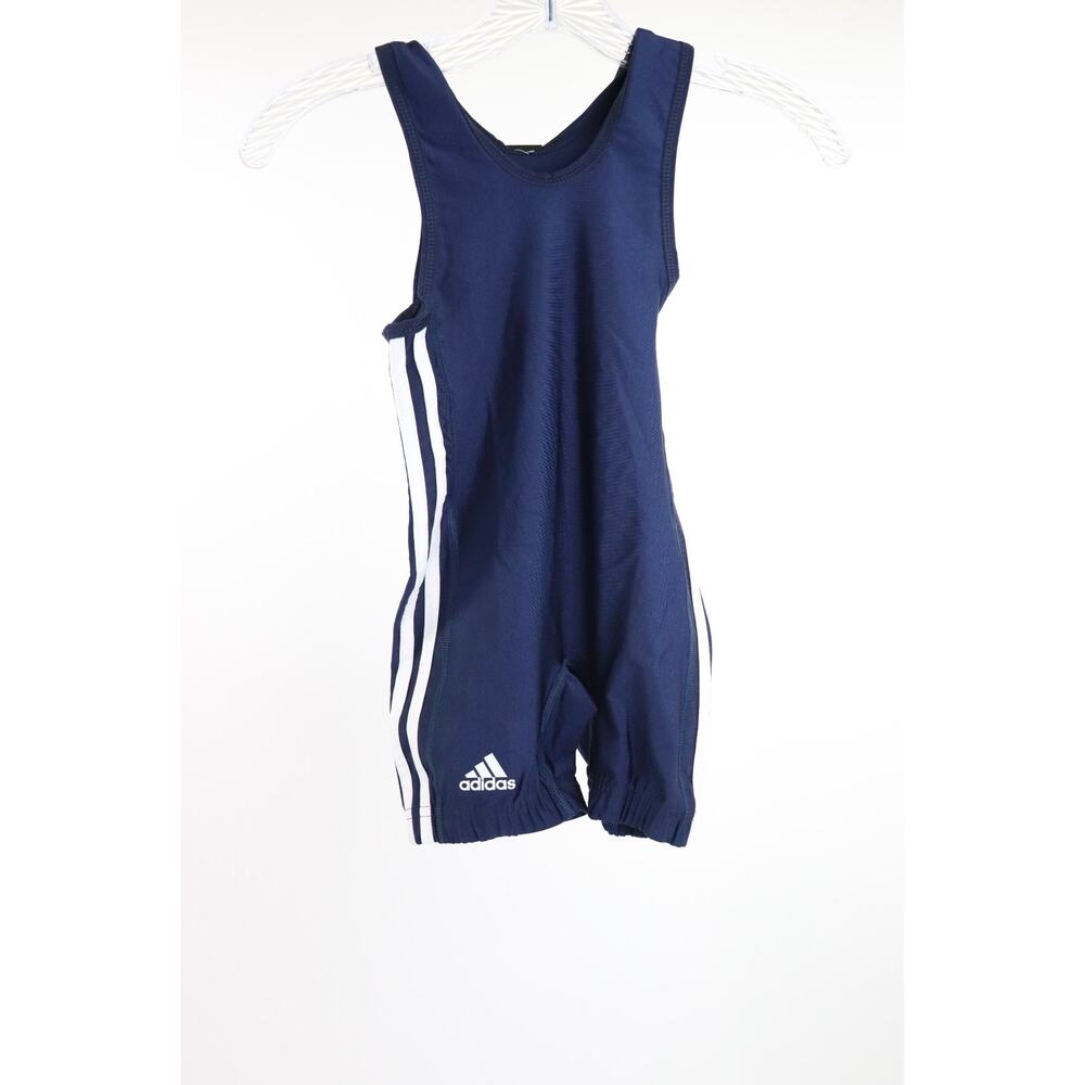 Adidas | AS102S | 3-Stripe Mens Wrestling Singlet Youth Medium - Blue / White